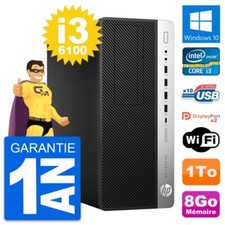 PC Tour HP EliteDesk 800 G3 Intel i3-6100 RAM 8Go Disque Dur 1To Windows 10 Wifi