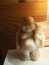 Bougie imposante à l'effigie de Bouddha  statuette ancienne