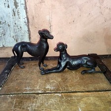 couple de lévrier en bronze