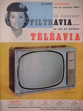 PUBLICITÉ 1960 FRIGEAVIA LA DOUCEUR FILTRAVIA TÉLÉAVIA SUR TOUS LES TÉLÉVISEURS