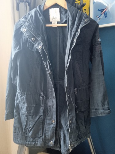 Parka noir capuche jsfn - parka, à