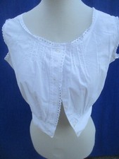 Chemisier N°38 caraco top dentelle broderie coton ancien  