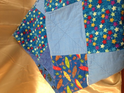 Handmade blue tiki quilt - handmade,