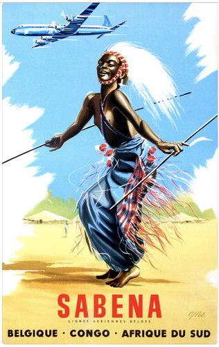 Affiche poster sabena - poster, belgique