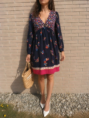 Robe sézane fleurie marine - fleurie,