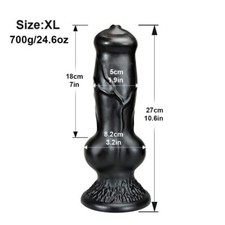 Sextoy Gode XL Ventouse Testicules Godemiché Dildo Butt Plug Anal Silicone Noir 