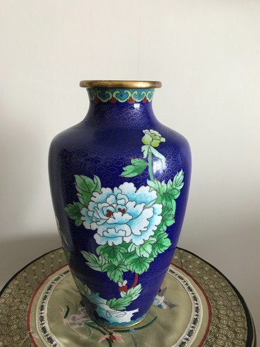 Cloisonne vase bronze emaux - cloisonne,