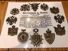 Autocollant neuf Steinway & Sons décalcomanie vintage 35 cm pour tableau d'ha...