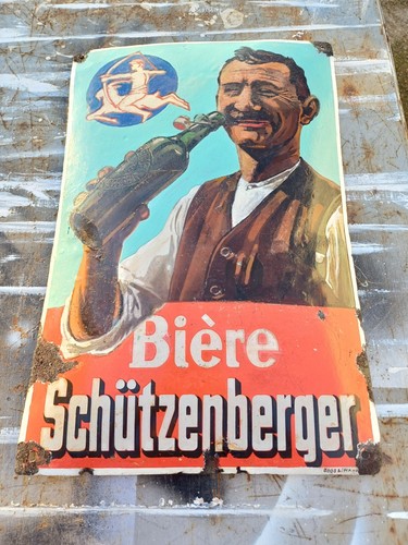 Plaque émaillée bière - émaillée,