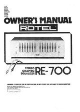 Manuel D'Utilisation Pour Rotel RE-700