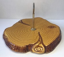 Plat Vintage Imitation Bois Vallauris Dans Le Goût De Ferlay H 3 D 29,5 Cm