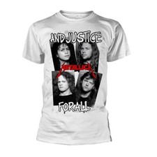 Metallica 'Faces First Four Albums' (Blanc) T-Shirt - NOUVEAU ET OFFICIEL!