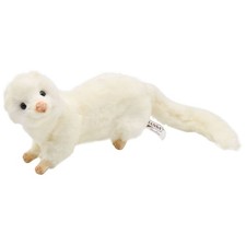 Peluche furet blanc HANSA BH4839 peluche réaliste cadeau animal sauvage 7 pouces