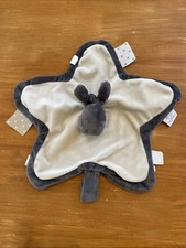Doudou plat étoile Ane Cheval Paco blanc poudre d'étoiles NOUKIE'S Noukies Gris