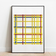 Art Imprimé New York City Par Mondrian Abstrait Giclée Poster Imprimé Mural Art