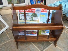 ANCIEN PORTE REVUE VINTAGE RUSTIQUE EN BOIS DES ANNÉES 50