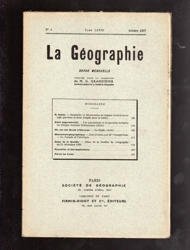 Geographie 1937 escalade - la,