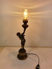 Auguste MOREAU Lampe cherubin ancienne regule dorée angelot amour putti