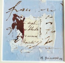 Technique Mixte Collage Ecriture oeuvre originale Cadre signée Boissonot