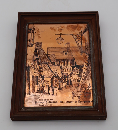 Tableau cuivre gravé
