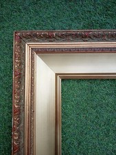 CADRE BOIS DORE SCULPTE FEUILLURE DE 40,3 X 30,3 FRAME FRENCH ANTIQUE