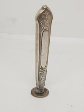 ANCIEN CACHET TAMPON SCEAU EN ARGENT Minerve  - OUTIL DE BUREAU décor fleuri