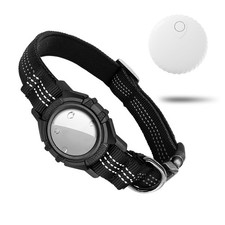 Collier pour Chien GPS,1 Collier Noir Doux, 1 Tracker Compatible avec Find My...