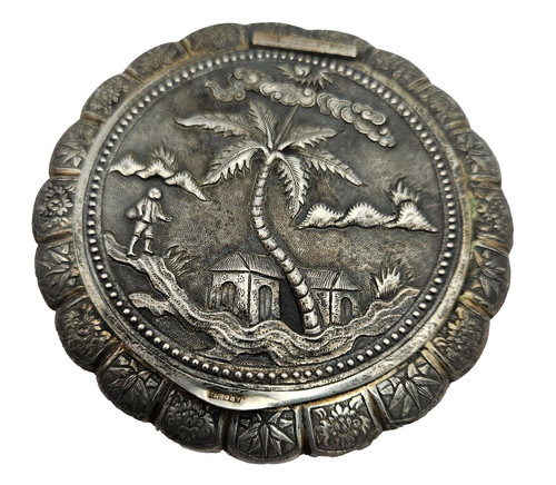 Ancien poudrier argent - ancien,