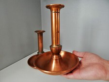 20cm,Paire de Gros Bougeoir Ancien en Cuivre Rouge,déco,table,bougie,Cheminée 