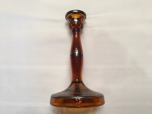 Antique amber candle stick