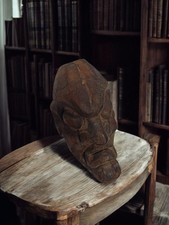 Ancienne statue africaine en bois sculpté vintage, petite figurine ethnique déco