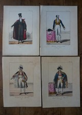 LITHOGRAPHIES ORIGINALES COULEURS XIXème - COSTUMES MASCULINS- LOT DE 4