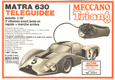 PUB  MINIATURE " DINKY TOYS "  " MATRA 630 TELEGUIDE " " MECCANO-TRI-ANG " 1969