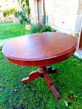 Ancienne table ronde de style - guéridon  pied tripode à relooker - diamètre 1 m