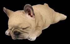 Chien Figurine Chiot - Dormant Bouledogue Français - Eleveur Cadeau - Hauteur 8