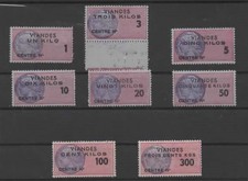 FISCAUX  VIANDES  TIMBRES  NEUFS DE 1960 GOMME INTACTE