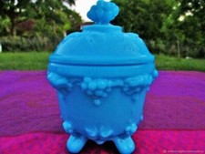 Boite à sucre ancienne Bonbonnière Vigne verre Art Nouveau  Old sugar box Bonbon