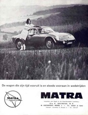 Catalogue brochure Matra Djet 5 / 5S 1965 Belgique en flamand / vlaams