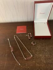 Ensemble (sans bague) bijoux modèle bonbon rose cristal Baccarat (prix du lot)
