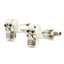 Tony & Paul. Boutons de manchette. tête de mort, Acier rhodié. Gris argent  - Fa