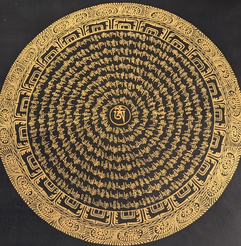 Peinture thangka dorée - dorée, du
