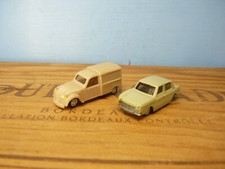 EKO HO Lot 2 automobiles/ 2CV Fourgonnette/ Simca 1000/ décors réseau wagons 02