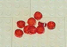 9 x Lego Trans Rouge 1x1