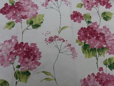 ANCIEN TISSU VINTAGE FRENCH FABRIC FLEURS BON ETAT COUPON DE TISSUS HORTENSIA