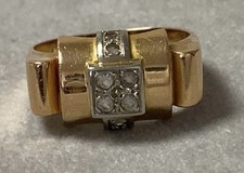 Art Déco bague Tank or