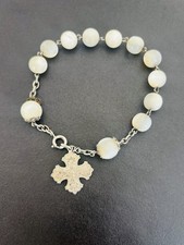 Bracelet Art Déco en véritable nacre – Argent 925 – 20 cm