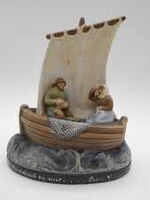 FIGURINE DE PÊCHEUR " LE BÉNÉDICITÉ EN MER " EN TERRE CUITE VILLENAUXE LA GRANDE
