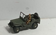 DINKY TOYS #80B ANCIEN 1/43 JEEP MILITAIRE avec pilote SANS BOITE  NO COPY bm