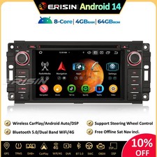 64GB Android 14 GPS Autoradio CarPlay DAB+ Jeep Compass Wrangler Chrysler Dodge