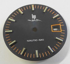 CADRAN ORIGINE MONTRE LIP NAUTIC SKI R184 NOIR NEUF